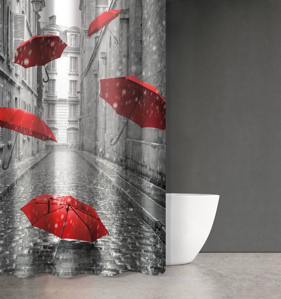 SAINT CLAIR ΚΟΥΡΤΙΝΑ ΜΠΑΝΙΟΥ SAINT CLAIR ABSTRACT DES102 ΓΚΡΙ 180X200CM