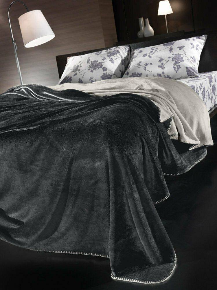 ΚΟΥΒΕΡΤΑ ΥΠΕΡΔΙΠΛΗ GUY LAROCHE VELVET ANTHRACITE 220X240CM