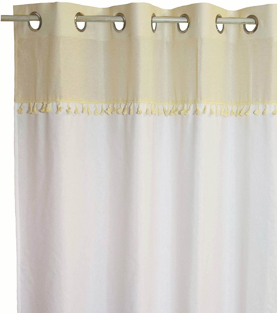 DECOCRAFT ΚΟΥΡΤΙΝΑ ΜΕ ΤΡΟΥΚΣ DECOCRAFT ΛΟΝΕΤΑ BOHO ΦΑΣΑ ΕΚΡΟΥ 140X260CM