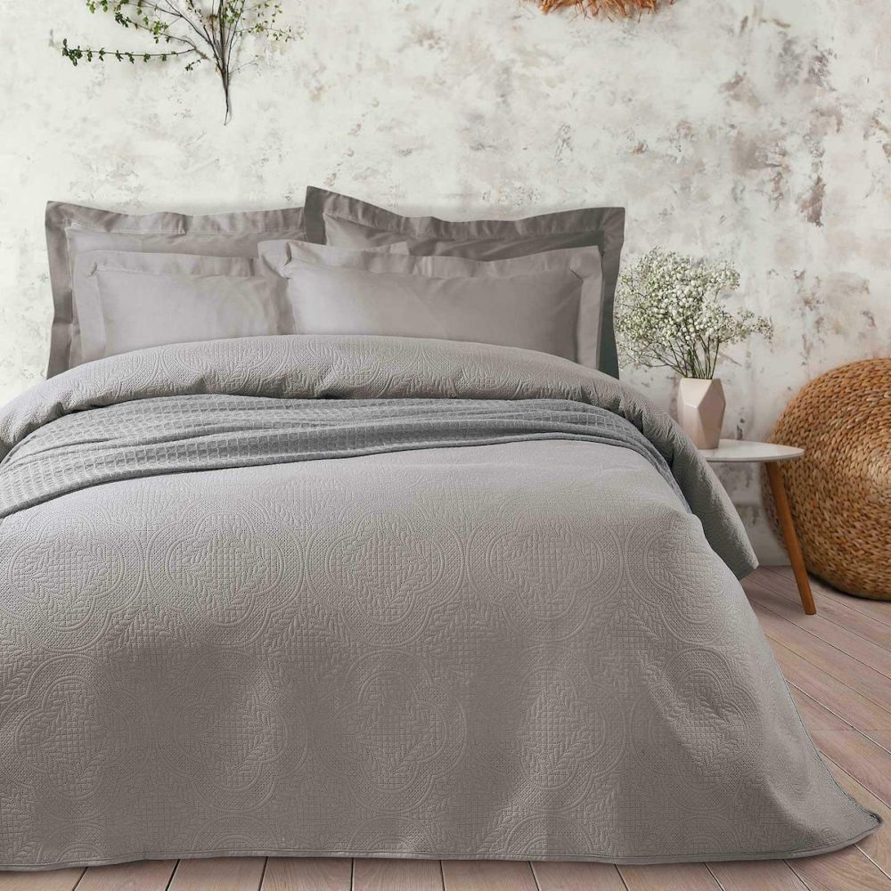 DAS HOME ΚΟΥΒΕΡΛΙ ΜΟΝΟ DAS HOME HAPPY 9565 ΓΚΡΙ 160X240CM