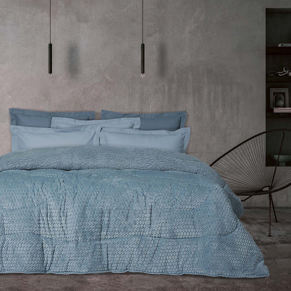 DAS HOME ΚΟΥΒΕΡΤΟΠΑΠΛΩΜΑ ΥΠΕΡΔΙΠΛΟ DAS HOME SHERPA 1167 ΜΠΛΕ 220Χ240CM