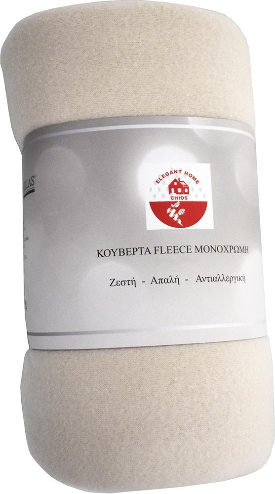 CHIOS HELLAS ΚΟΥΒΕΡΤΑ FLEECE CHIOS HELLAS ΜΟΝΟΧΡΩΜΗ ΜΠΕΖ 200Χ220CM