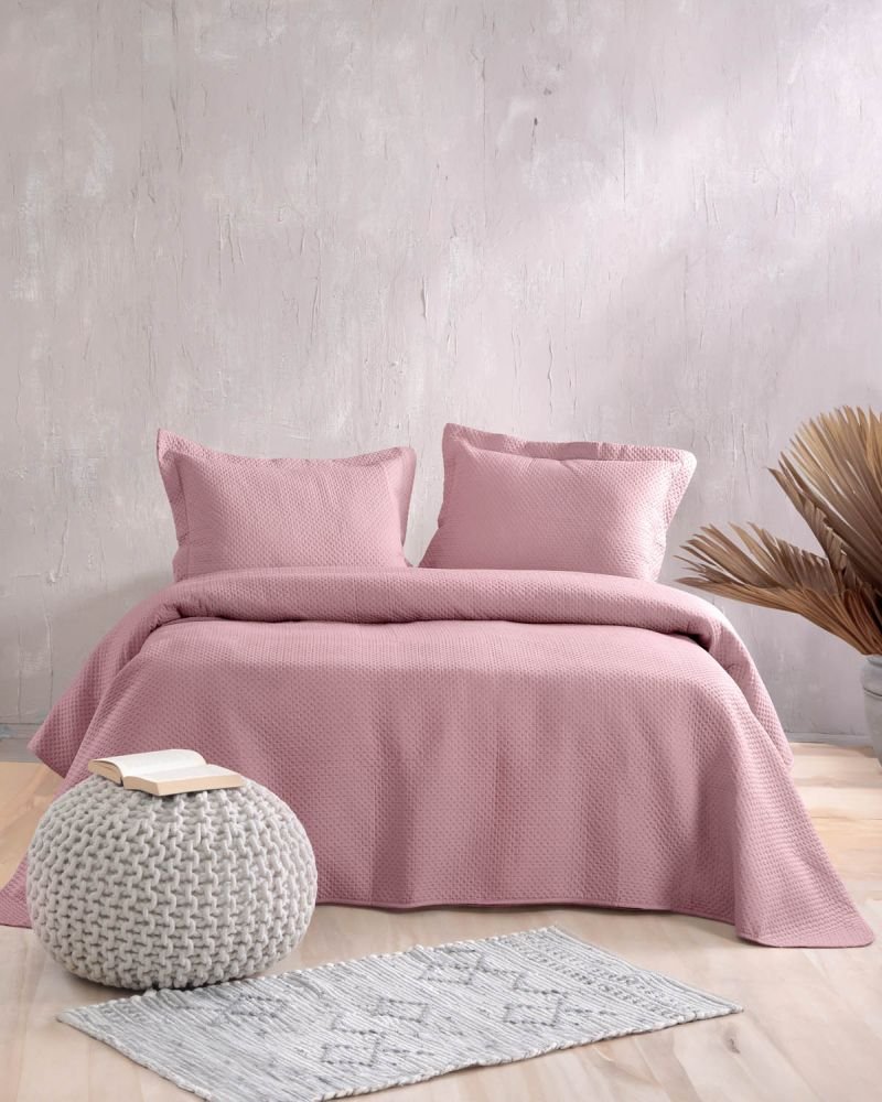 RYTHMOS ΣΕΤ ΚΟΥΒΕΡΛΙ ΜΕ ΜΑΞΙΛΑΡΟΘΗΚΕΣ KING SIZE RYTHMOS ALLURE MICROFIBER ΣΑΠΙΟ ΜΗΛΟ (240CMX250CM)