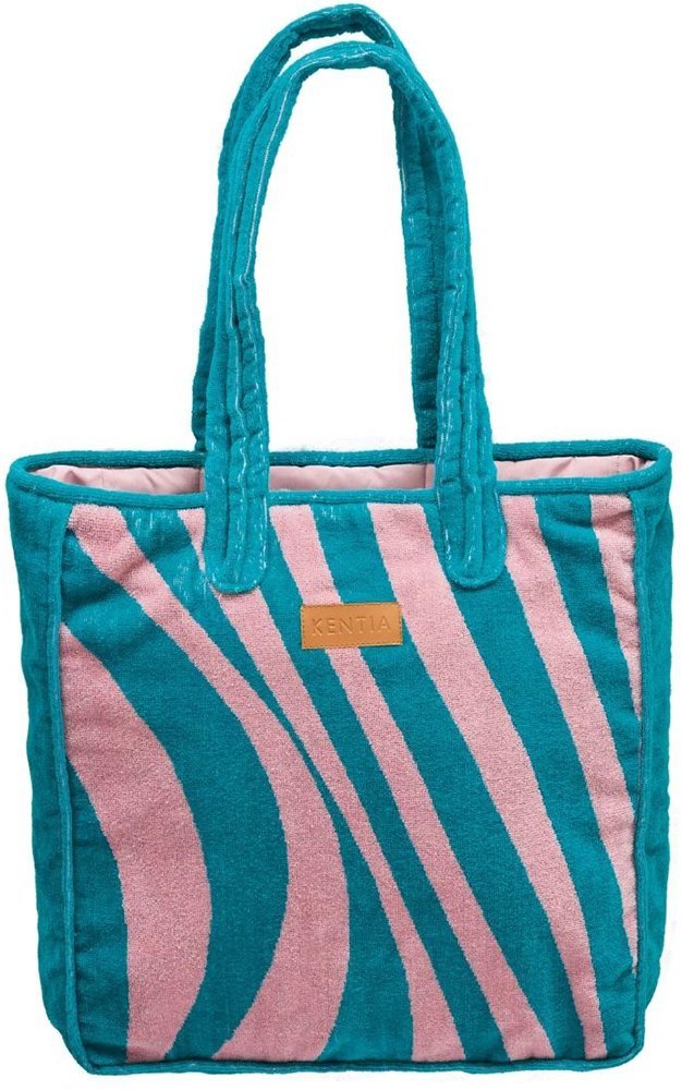 KENTIA ΤΣΑΝΤΑ ΠΑΡΑΛΙΑΣ KENTIA MYKONOS ΒΕΛΟΥΤΕ ΕΜΠΡΙΜΕ GREEN- PINK (43X43X11CM)