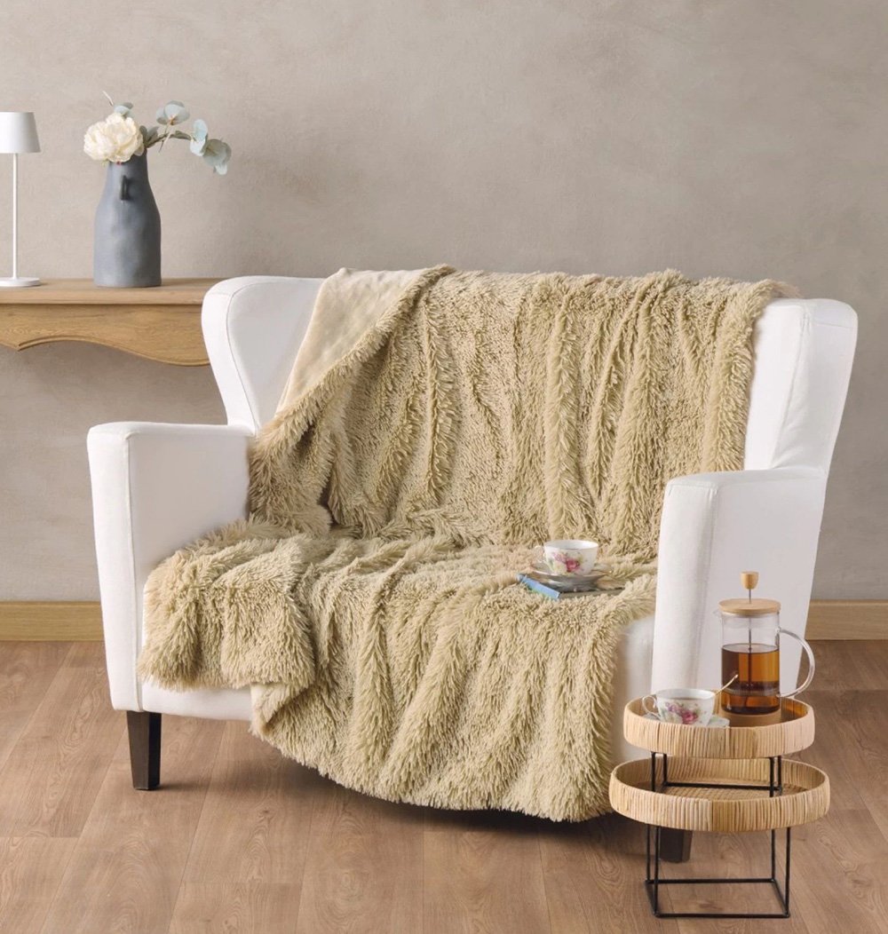 KENTIA ΚΟΥΒΕΡΤΑ KENTIA CALORE 12 ΓΟΥΝΑ BEIGE (130Χ170CM)
