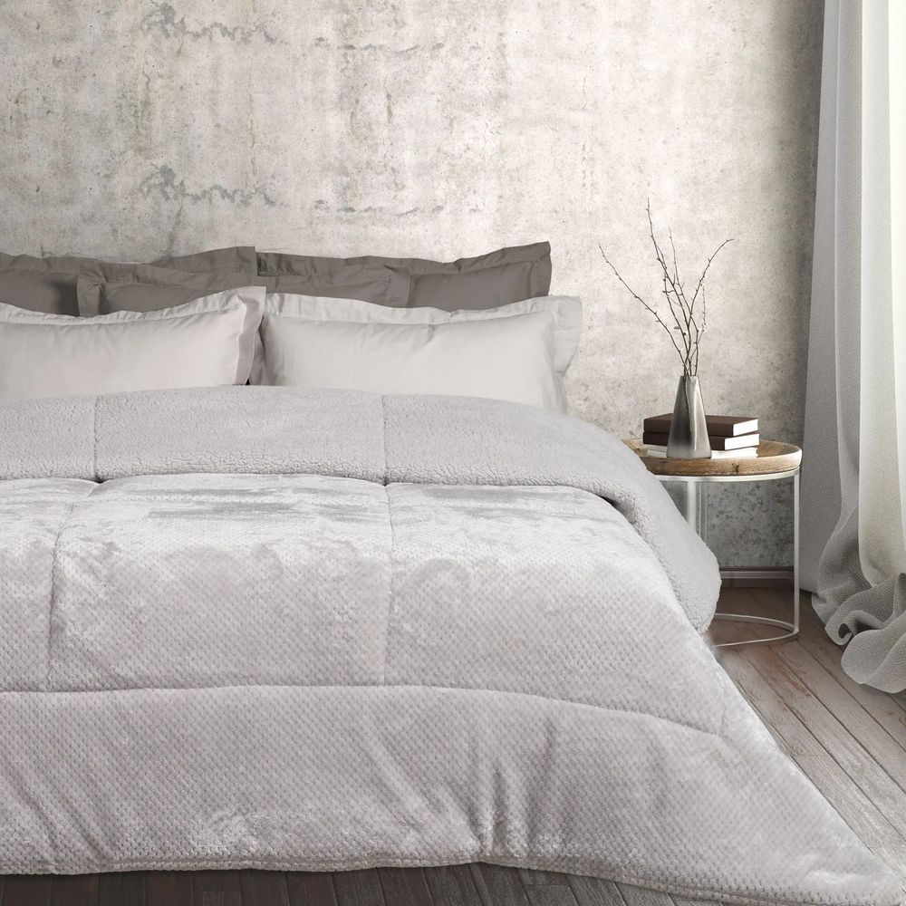 DAS HOME ΚΟΥΒΕΡΤΟΠΑΠΛΩΜΑ ΥΠΕΡΔΙΠΛΟ DAS HOME SHERPA 1182 ΓΚΡΙ 220Χ240CM