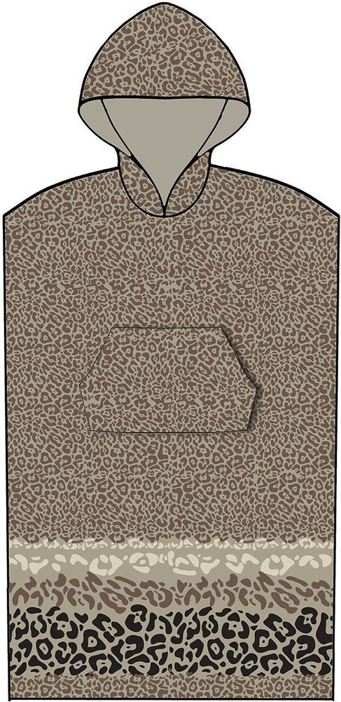 ΠΑΛΑΜΑΙΚΗ PONCHO ΘΑΛΑΣΣΗΣ PALAMAIKI HOME BEACH COLLECTION LEOPARD BROWN S/M