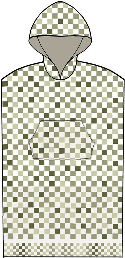 ΠΑΛΑΜΑΙΚΗ PONCHO ΘΑΛΑΣΣΗΣ PALAMAIKI HOME BEACH COLLECTION CHECKS GREEN L/XL