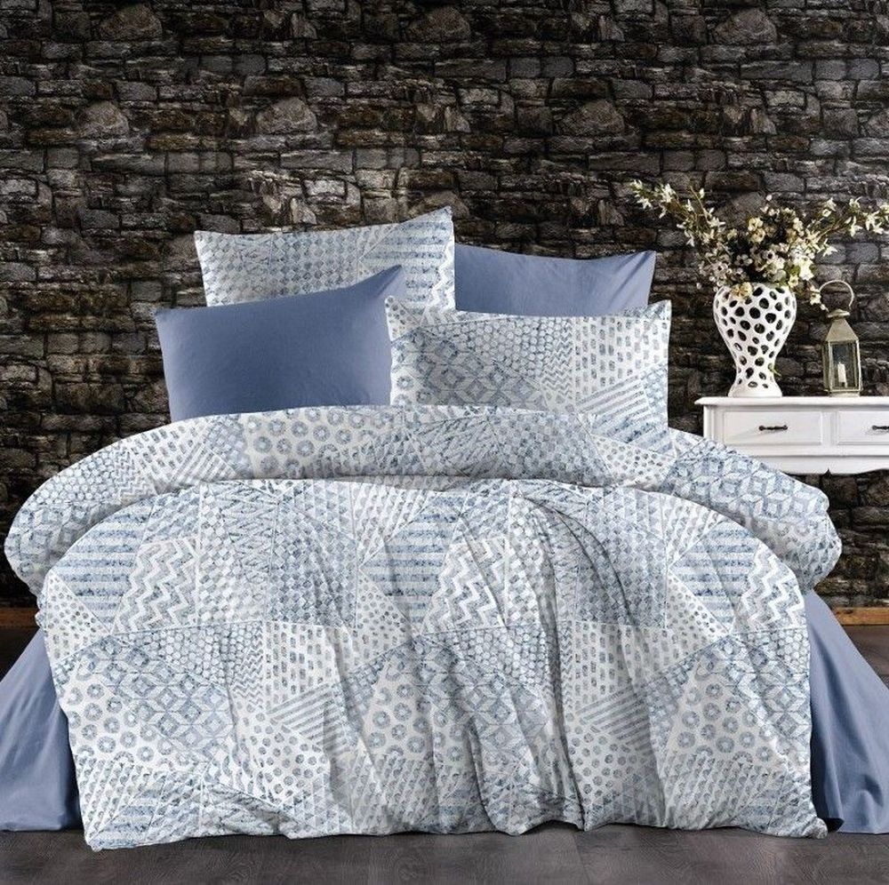 SB HOME ΣΕΝΤΟΝΙΑ ΥΠΕΡΔΙΠΛΑ SB HOME MAYA ΜΠΛΕ ΣΕΤ 4ΤΜΧ (220X240CM)