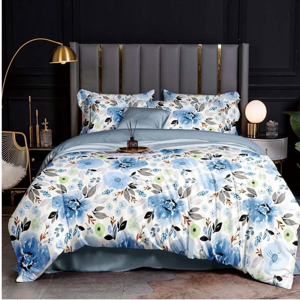 SB HOME ΣΕΝΤΟΝΙΑ ΥΠΕΡΔΙΠΛΑ SB HOME OREO ΛΕΥΚΟ/ΓΑΛΑΖΙΟ ΣΕΤ 4ΤΜΧ (230X260CM)