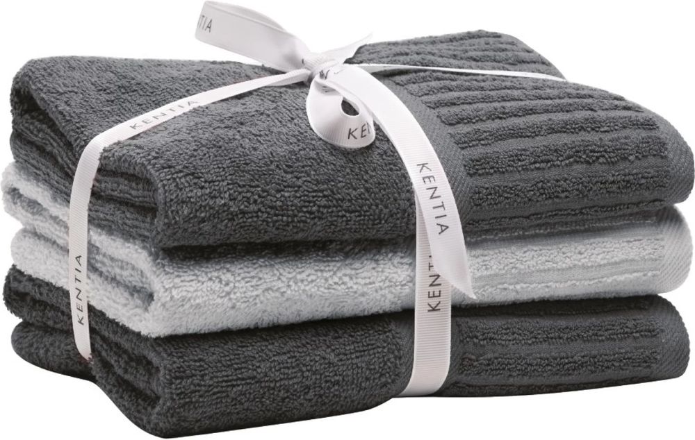 KENTIA ΣΕΤ ΠΕΤΣΕΤΕΣ KENTIA VANCE 22 DARK GREY/LIGHT GREY 3ΤΜΧ (50X90CM)