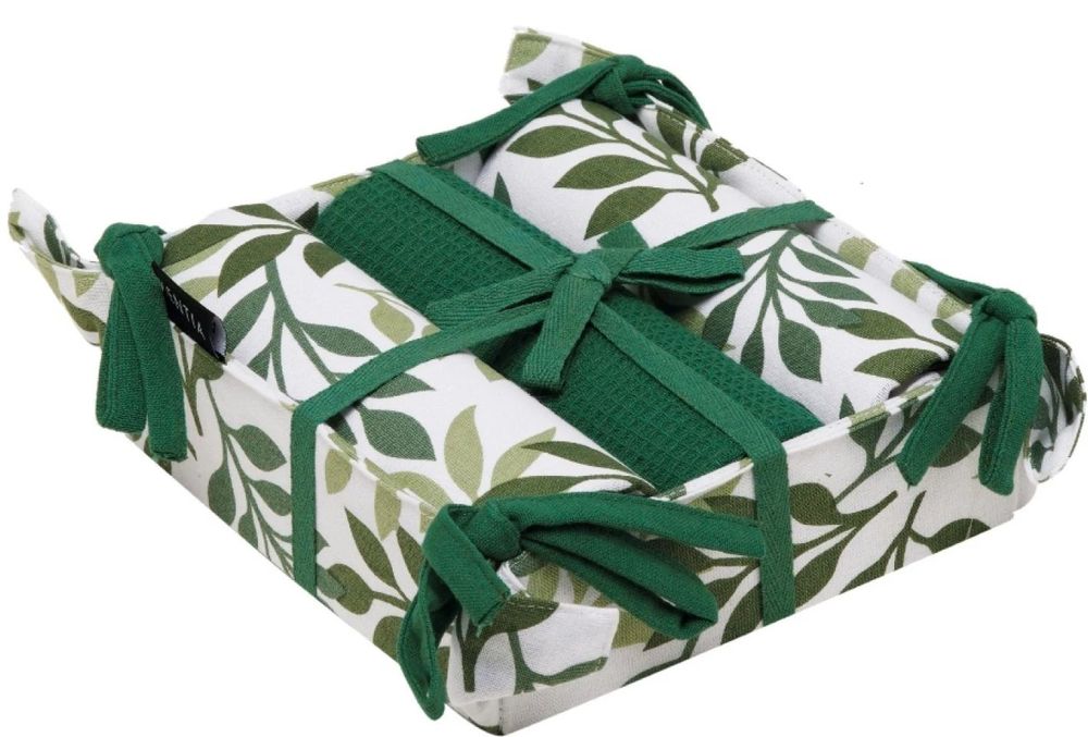 KENTIA ΣΕΤ ΠΕΤΣΕΤΕΣ ΚΟΥΖΙΝΑΣ KENTIA PANE 253 ΚΑΛΑΘΙ GREEN/ECRU 4ΤΜΧ (40X70CM)