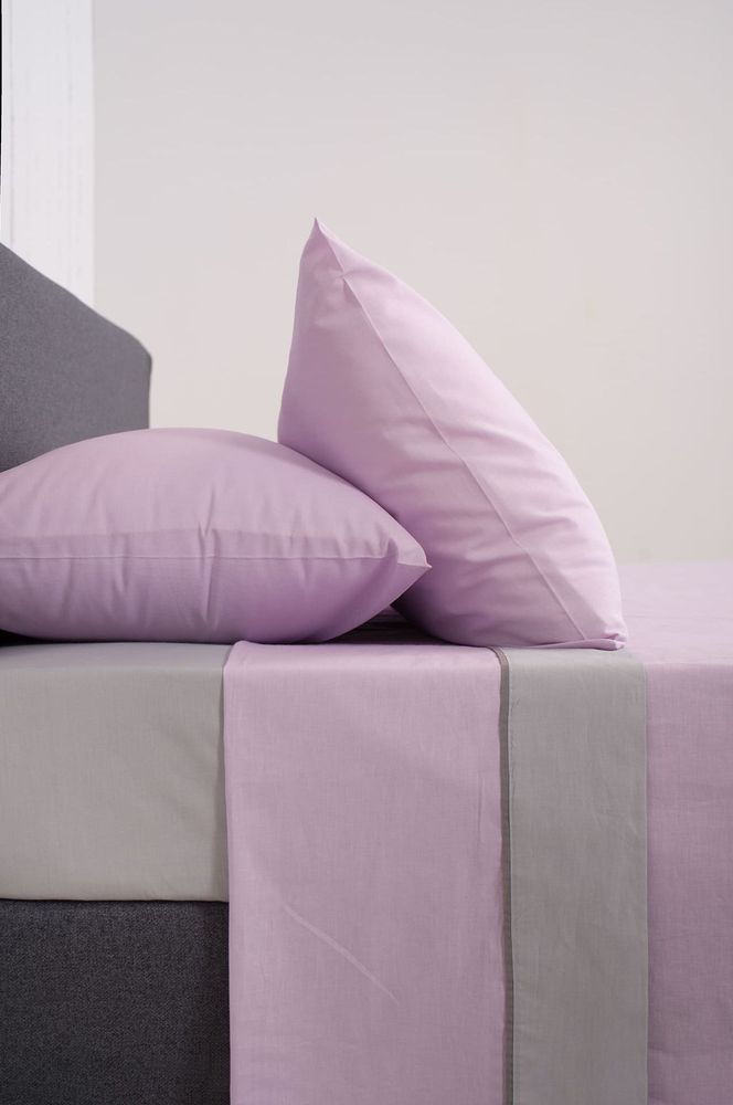 BIOKARPET HOME ΣΕΤ ΣΕΝΤΟΝΙΑ ΥΠΕΡΔΙΠΛΑ ΒΙΟΚΑΡΠΕΤ HOME LILAC - LT GREY ΧΩΡΙΣ ΛΑΣΤΙΧΟ 240Χ260CM