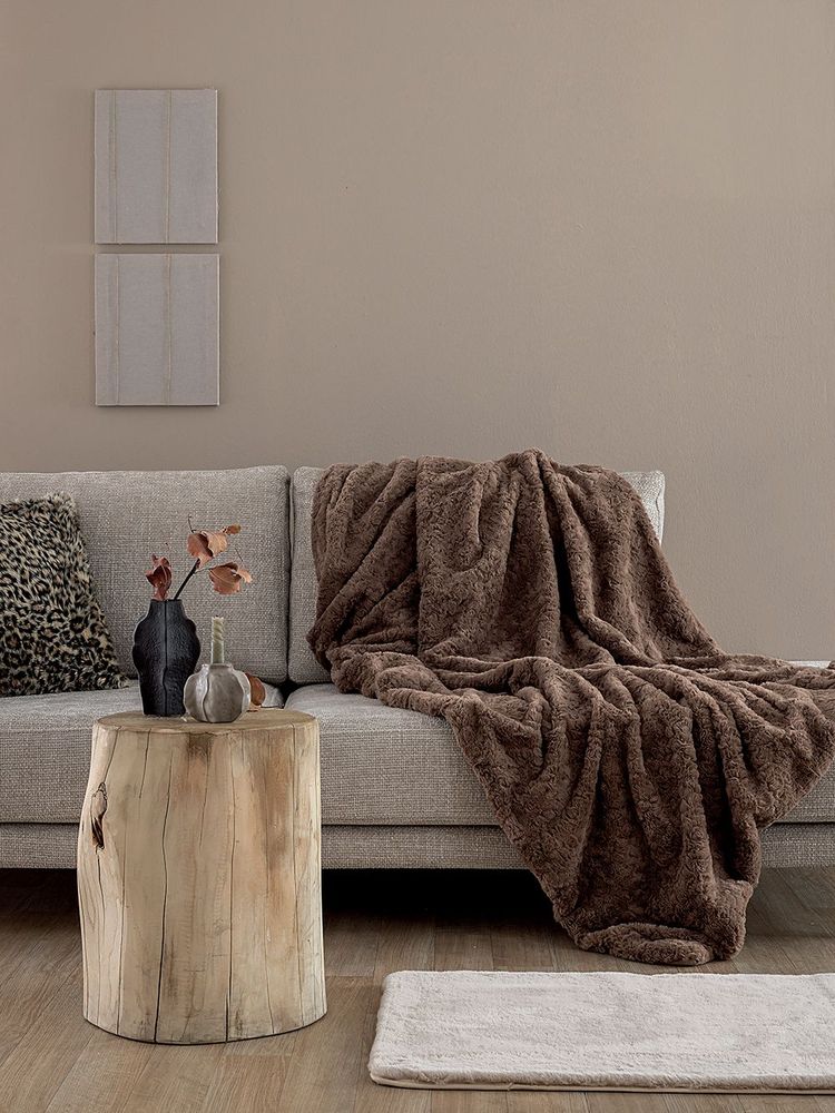 ΚΟΥΒΕΡΤΑ ΚΑΝΑΠΕ PALAMAIKI ALERIA BROWN (130X180CM)