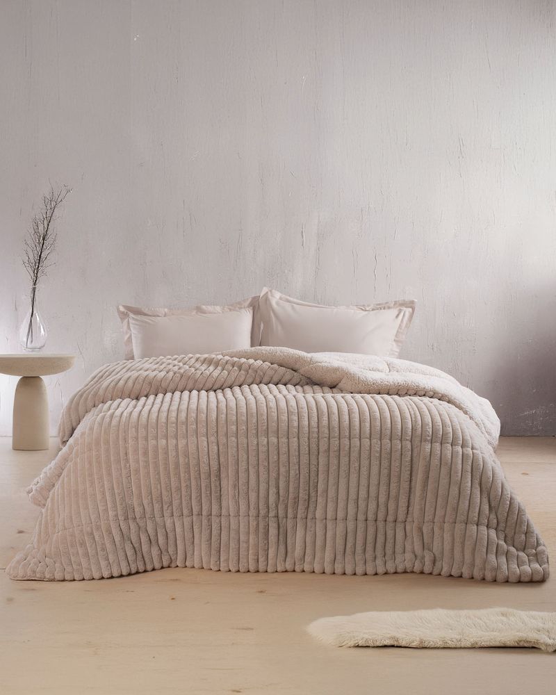 ΚΟΥΒΕΡΤΟΠΑΠΛΩΜΑ ΥΠΕΡΔΙΠΛΟ RYTHMOS BUTTER ΜΠΕΖ 220X240CM