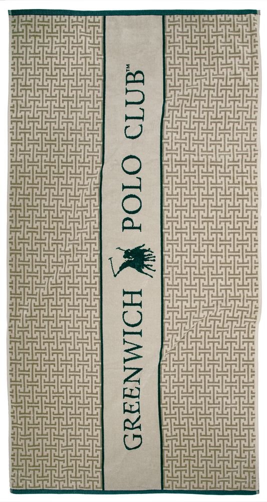 ΠΕΤΣΕΤΑ ΘΑΛΑΣΣΗΣ GREENWICH POLO CLUB ESSENTIAL 5229 TAUPE/ΠΡΑΣΙΝΟ (90X180CM)