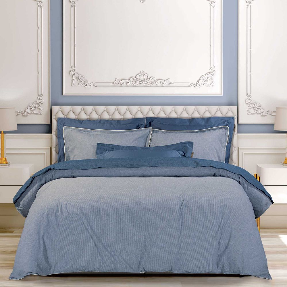 ΣΕΤ ΣΕΝΤΟΝΙΑ KING SIZE GREENWICH POLO CLUB ESSENTIAL 2294 ΜΠΛΕ 4ΤΜΧ (250X270CM)