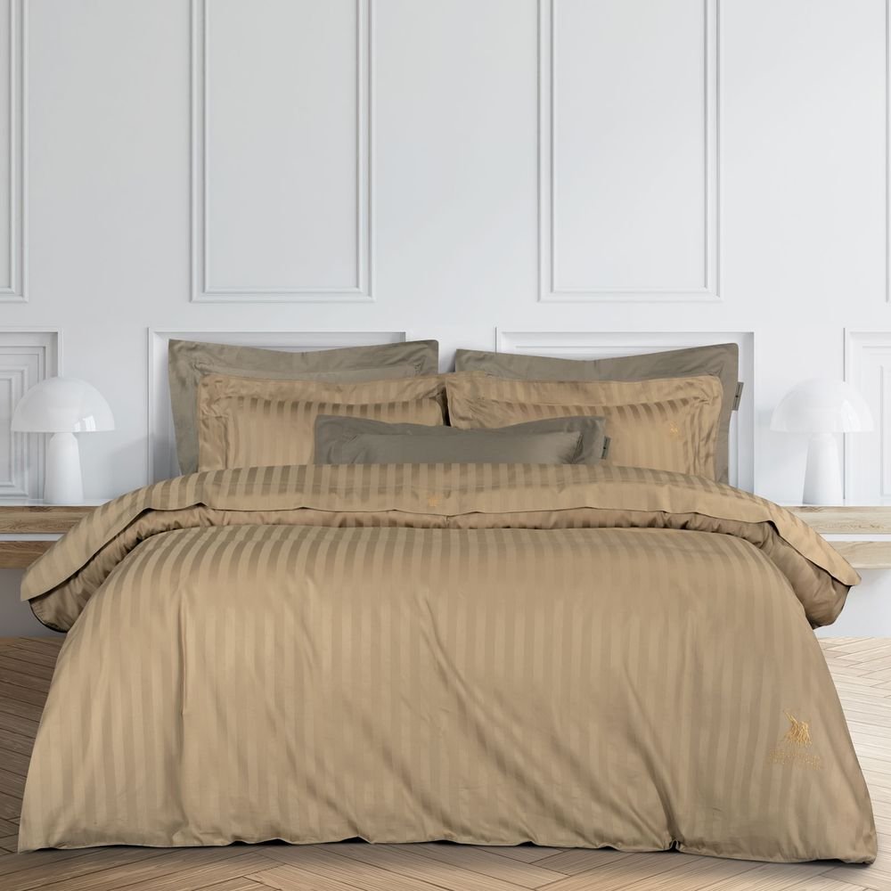 ΣΕΤ ΣΕΝΤΟΝΙΑ ΥΠΕΡΔΙΠΛΑ GREENWICH POLO CLUB CLASSIC 2153 ΜΠΕΖ GOLD 4ΤΜΧ (240X270CM)