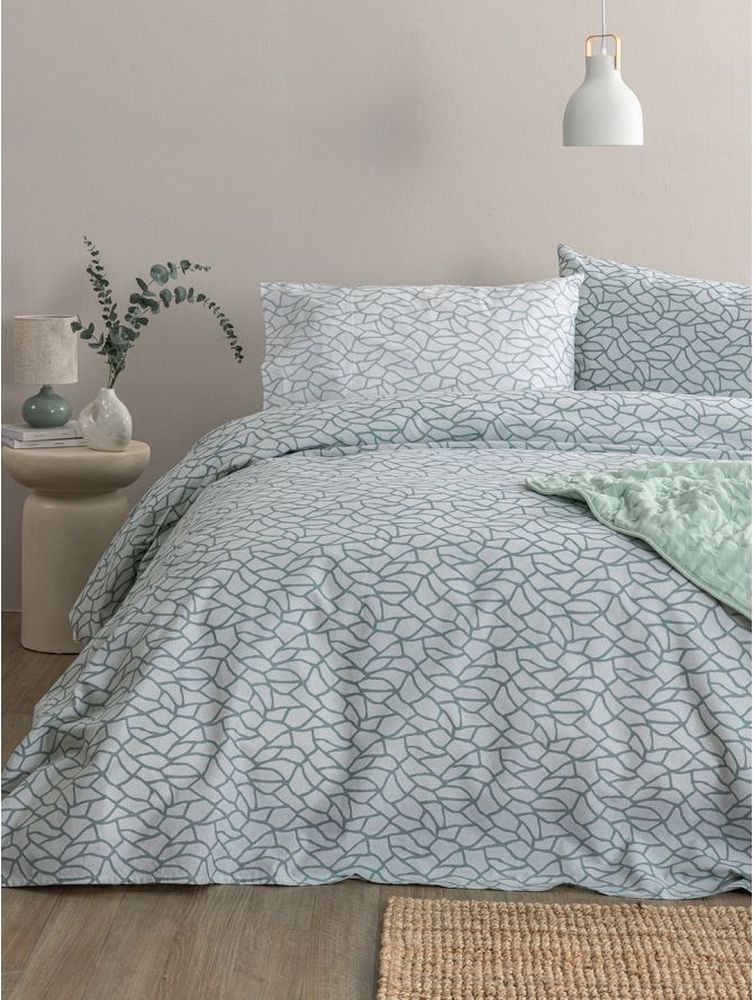 ΣΕΤ ΣΕΝΤΟΝΙΑ ΥΠΕΡΔΙΠΛΑ PALAMAIKH HOME FASHION LIFE FL6296 ΠΡΑΣΙΝΟ/ΓΚΡΙ (240X260CM)