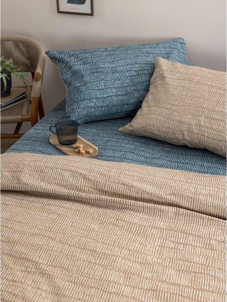 ΣΕΤ ΣΕΝΤΟΝΙΑ ΥΠΕΡΔΙΠΛΑ PALAMAIKH HOME FASHION LIFE FL6301 ΜΠΕΖ/ΜΠΛΕ (240X260CM)