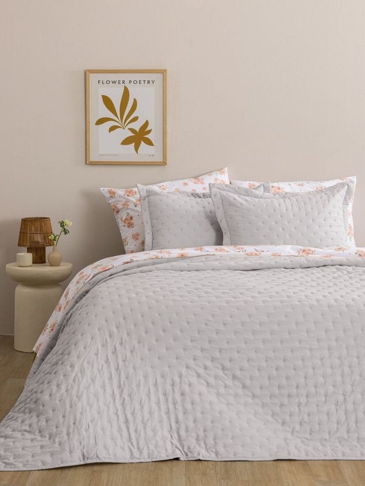 ΚΟΥΒΕΡΛΙ ΥΠΕΡΔΙΠΛΟ PALAMAIKH HOME COUVRE LIT NICO/2 ANOIXTO ΓΚΡΙ (220X240CM)