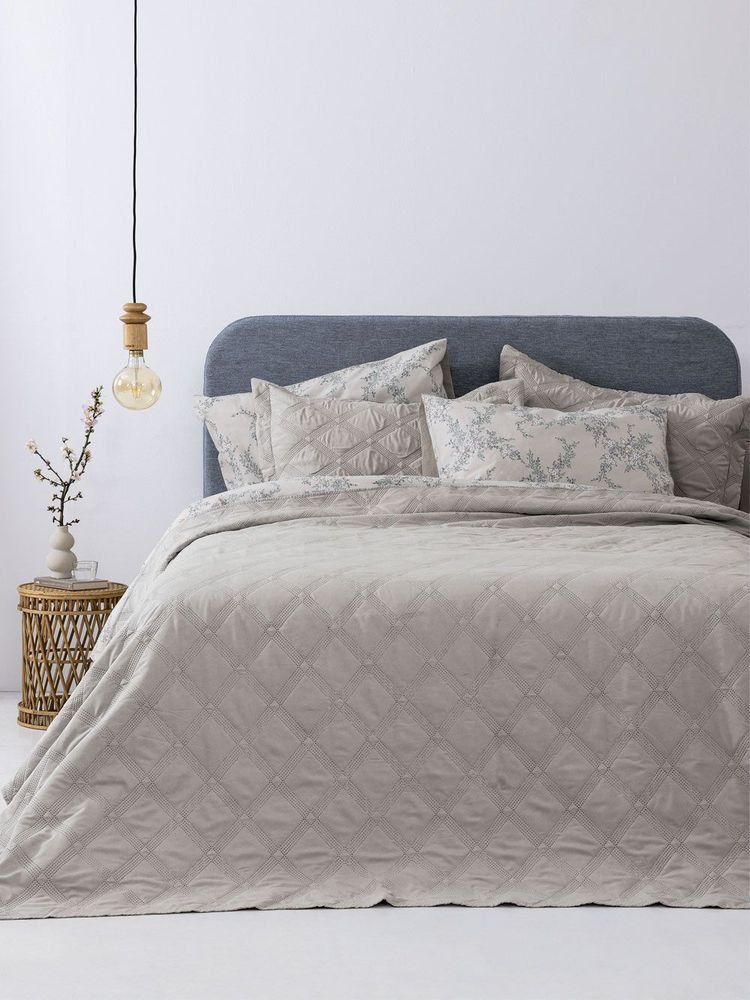 ΣΕΤ ΚΟΥΒΕΡΛΙ KING SIZE PALAMAIKH HOME COUVRE LIT IFIGENEIA ΜΠΕΖ (260X240CM)