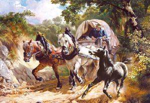 COVERED WAGON IN A NARROW PATH - 3000 