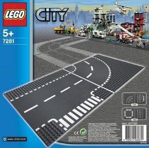 LEGO T-JUNCTION & CURVED ROAD PLATES 7281