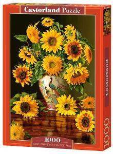 SUNFLOWERS IN A PEACOCK VASE CASTORLAND 1000 