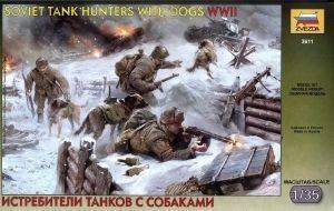  1/35 ZVEZDA SOVIET TANK HUNTERS  W/DOGS WW2 [3611]
