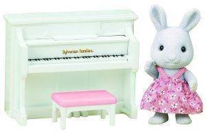 SYLVANIAN FAMILIES RABBIT SISTER WITH PIANO SET [5139]