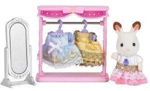 SYLVANIAN FAMILIES CHOCOLATE RABBIT GIRL DRESSING AREA SET [5236]