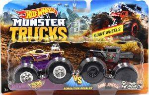 HOT WHEELS MONSTER TRUCKS   2 ROGER DOODGER VS BONE SHAKER [FYJ64]