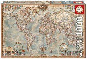 MINIATURE POLITICAL MAP OF THE WORLD EDUCA 1000 