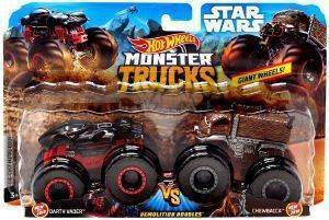 HOT WHEELS MONSTER TRUCKS ��� ��� 2 DARTH VADER VS CHEWBACCA STAR WARS [FYJ64]