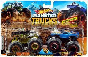 HOT WHEELS MONSTER TRUCKS ��� ��� 2 BONE SHAKE VS RODGER DODGER [FYJ64]