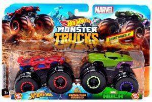 HOT WHEELS MONSTER TRUCKS ��� ��� 2 SPIDERMAN VS HULK [FYJ64]
