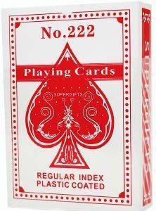 ΤΡAΠΟΥΛΑ SUPERGIFTS NO. 222 REGULAR INDEX PLASTIC COATED ΚΟΚΚΙΝΟ ΤΡAΠΟΥΛΑ SUPERGIFTS NO. 222 REGULAR INDEX PLASTIC COATED ΚΟΚΚΙΝΟ