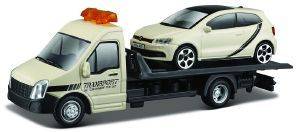 BBURAGO STREET FIRE FLATBED TRANSPORTER VW POLO GTI MARK 5 BBURAGO ΜΕΤΑΛΛΙΚΟ ΑΝΤΙΓΡΑΦΟ 1:43 (18/31403)