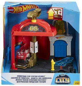 ������� ������ HOT WHEELS CITY DOWNTOWN FIRE STATION SPINOUT [FRH28]