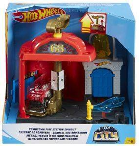   HOT WHEELS CITY DOWNTOWN FIRE STATION SPINOUT [FRH28]