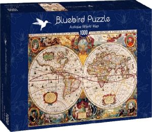 ANTIQUE WORLD MAP BLUEBIRD 1000 