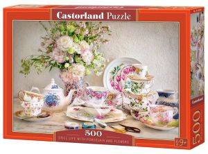 STILL LIFE WITH PORCELAIN AND FLOWERS CASTORLAND 500 ΚΟΜΜΑΤΙΑ STILL LIFE WITH PORCELAIN AND FLOWERS CASTORLAND 500 ΚΟΜΜΑΤΙΑ