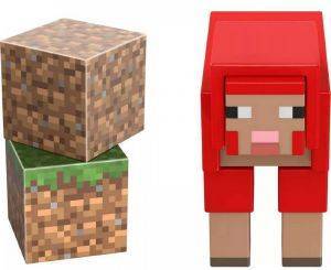 MATTEL MINECRAFT ΦΙΓΟΥΡΕΣ CAVES - CLIFFS RED SHEEP 8CM (GTT46)