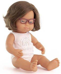 ΚΟΥΚΛΑ MINILAND CAUCASIAN GIRL DOWN SYNDROME WITH GLASSES 38 CM ΚΟΥΚΛΑ MINILAND CAUCASIAN GIRL DOWN SYNDROME WITH GLASSES 38 CM
