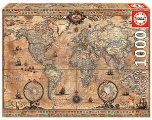 EDUCA ANTIQUE WORLD MAP EDUCA 1000 ΚΟΜΜΑΤΙΑ