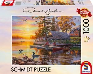 BOATHOUSE WITH CANOES - DARRELL BUSH SCHMIDT 1000  [58532]
