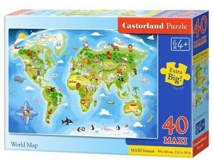 ΠΑΖΛ CASTORLAND WORLD MAP 40ΤΜΧ ΠΑΖΛ CASTORLAND WORLD MAP 40ΤΜΧ
