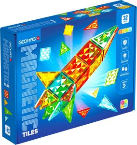 GEOMAG MAGNETIC TILES GEMS ROCKET 32PCS