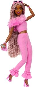 BARBIE FASHIONISTAS:DELUXE STYLE-DOLL WITH PINK BRAIDS AND DARK SKIN
